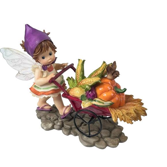 My Little Kitchen Fairies Bountiful Harvest Fairie Fall Pumpkin Fairy Figurine - Picture 3 of 8